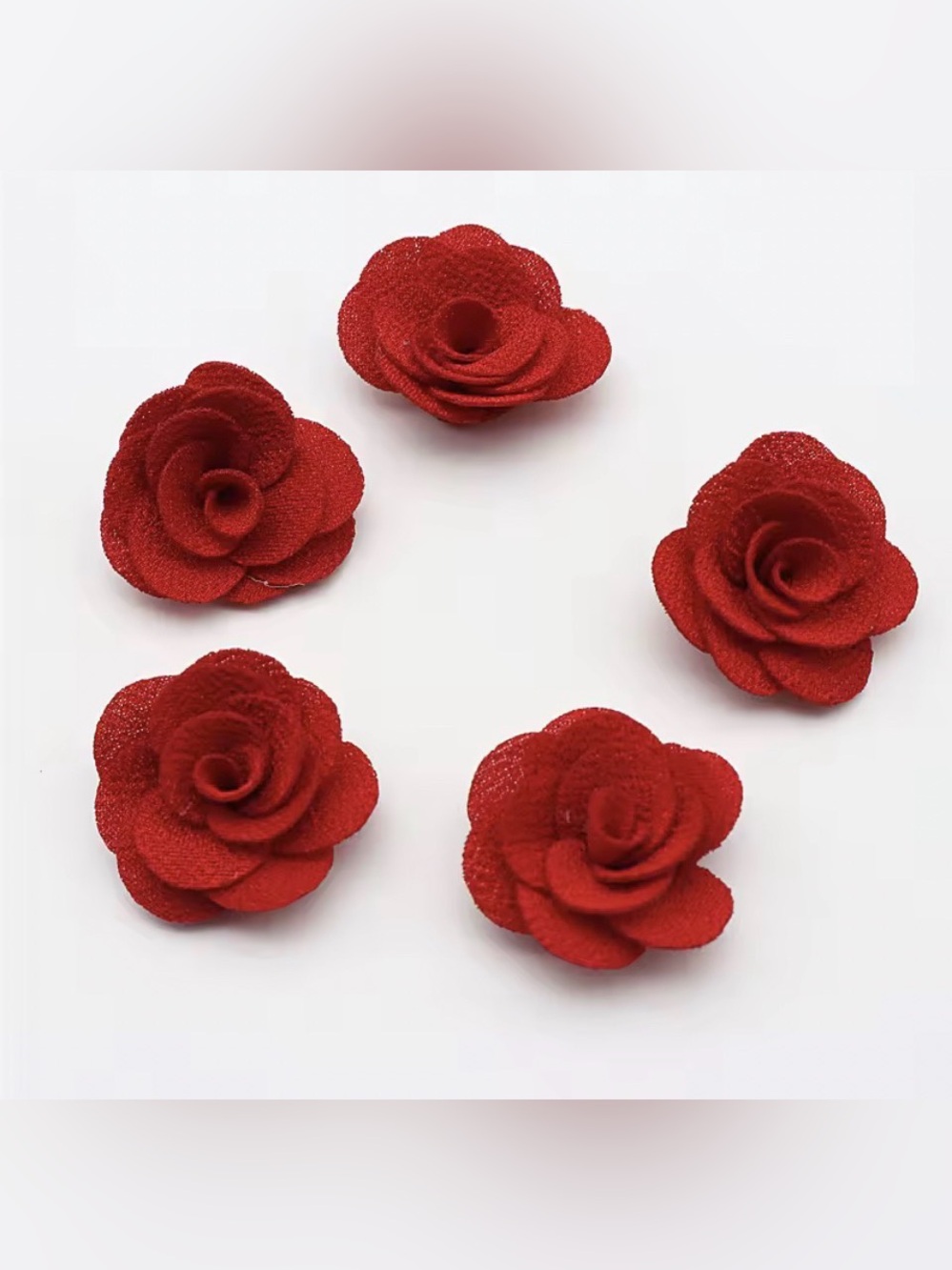 Handmade White Flower Linen Craft Embellishments DIY Hair Clip Buds 10pc New - Picture 8 of 9